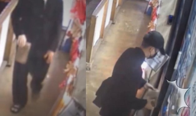 지난 6월 29일 오전 1시20분께 서울 양천구의 한 휴대전화 매장에 침입하려 한 남성이 CCTV에 포착됐다. (서울경찰 유튜브 갈무리) ⓒ 뉴스1