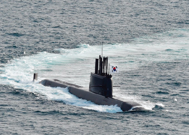 한국 해군 잠수함 도산안창호함. 해군 제공