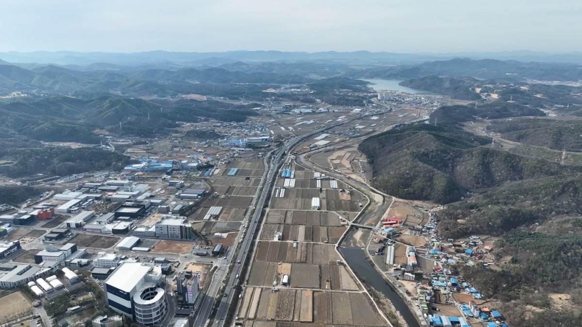 용인 첨단 시스템 반도체 국가산단이 들어설 이동읍과 남사읍 일대 전경. 용인시 제공