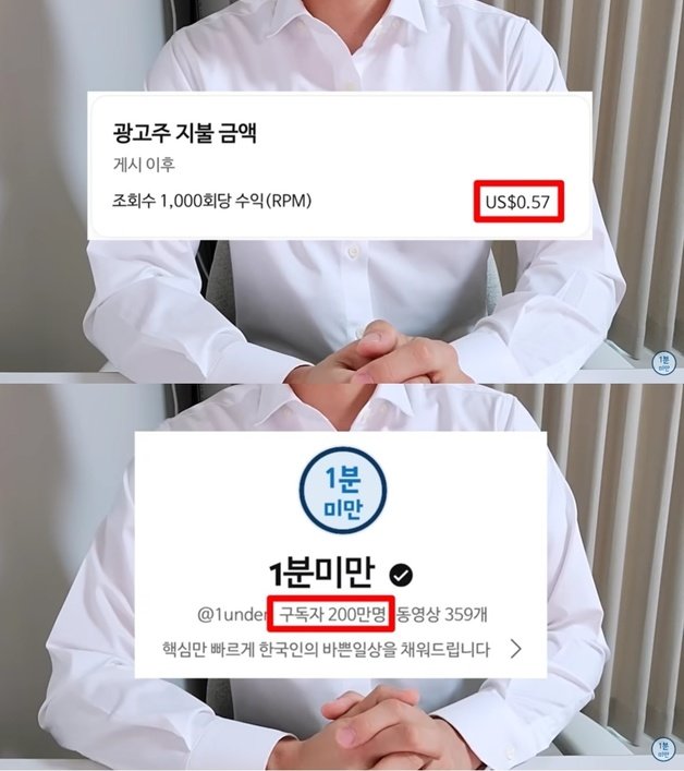 유튜브 채널 ‘1분미만’ 갈무리