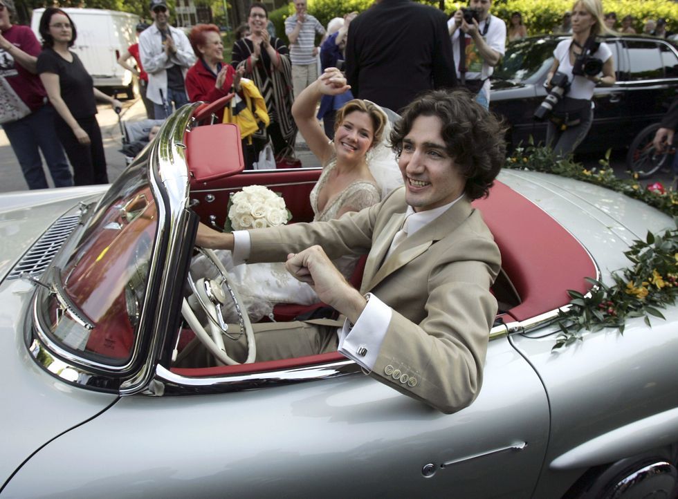 쥐스탱 트뤼도 캐나다 총리와 부인 소피 여사의 결혼식 모습. 부부는 결혼 18년 만에 최근 이혼을 발표했다. 위키피디아