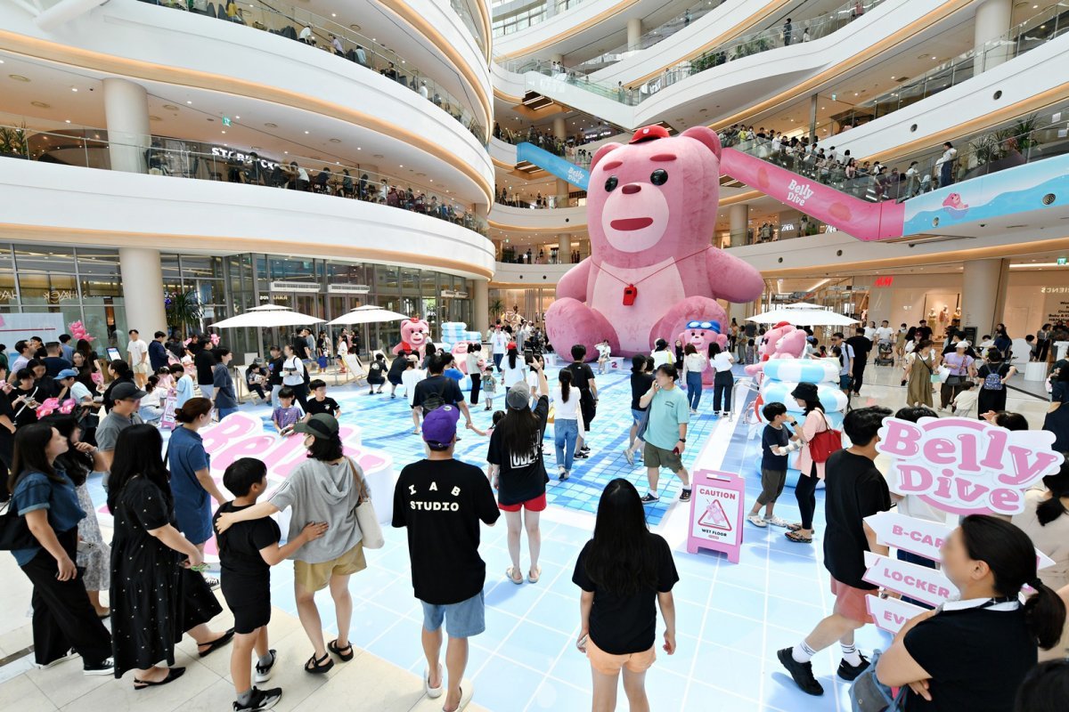 롯데 ‘벨리곰’타임스퀘어에 설치된 롯데홈쇼핑 ‘벨리곰’. 롯데홈쇼핑 제공