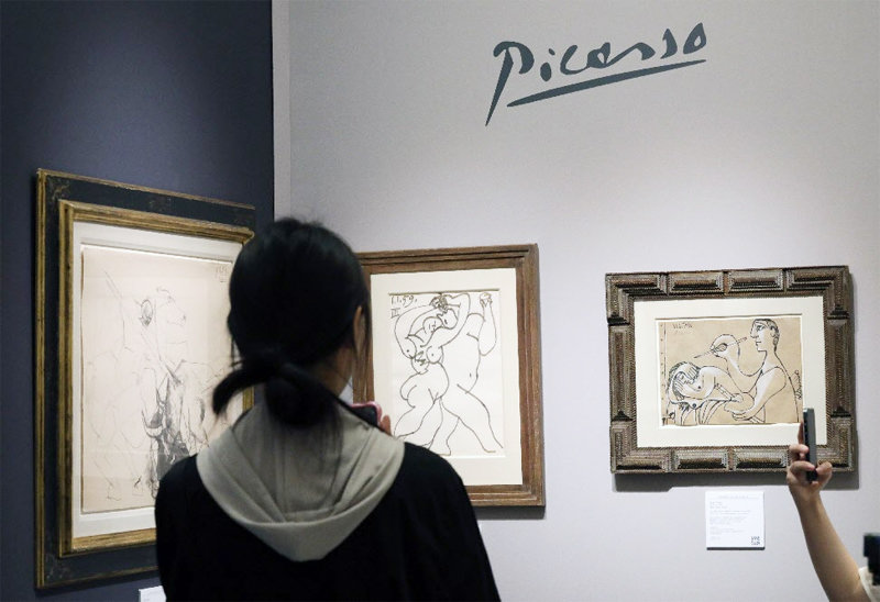 영국 스티븐 옹핀 갤러리 부스에 파블로 피카소의 종이 드로잉 작품이 전시돼 있다. 뉴시스