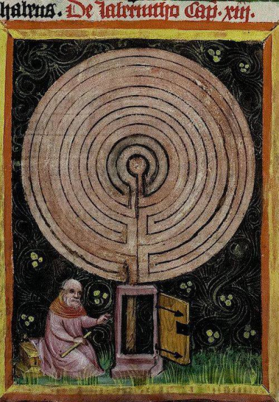 라바누스 마우루스의 ‘사물의 본성에 관하여’에 담긴 ‘미궁’
(1425년) 그림. 사진 출처 핀터레스트