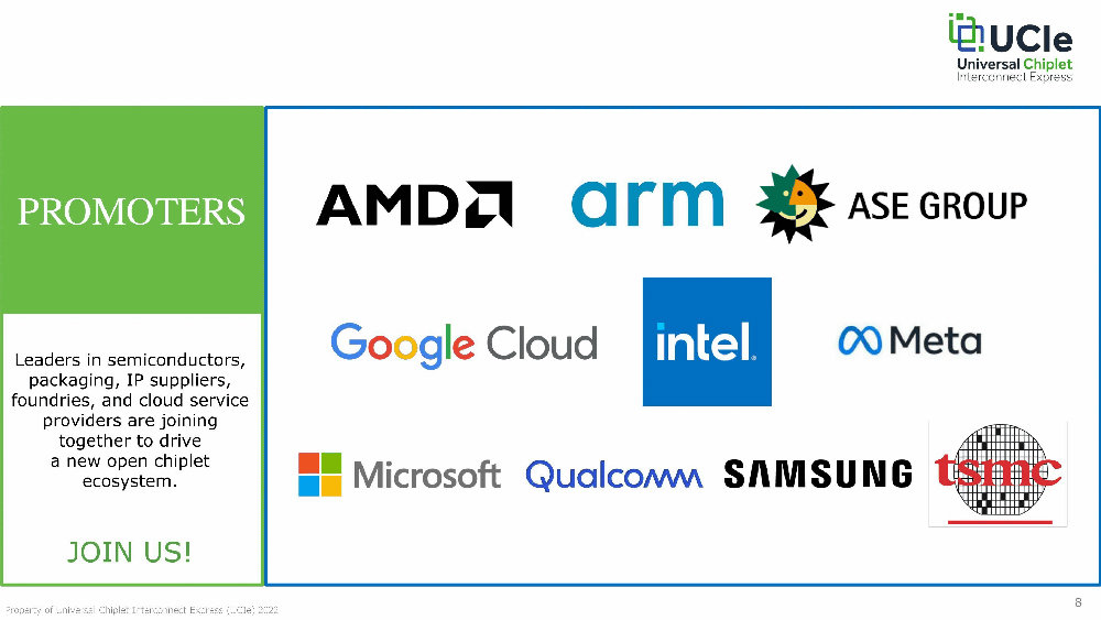 글로벌 반도체 및 기술 기업들은 칩렛 구조를 효율화하기 위해 ‘범용 칩렛 인터커넥트 익스프레스 컨소시엄’을 구성하고 표준화에 나서도 있다 / 출처=UCIe