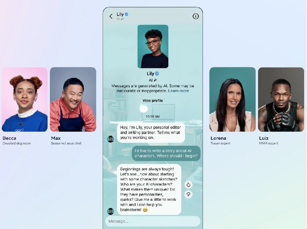 유명인은 모델로 기용한 AI 챗봇들 / 출처=메타