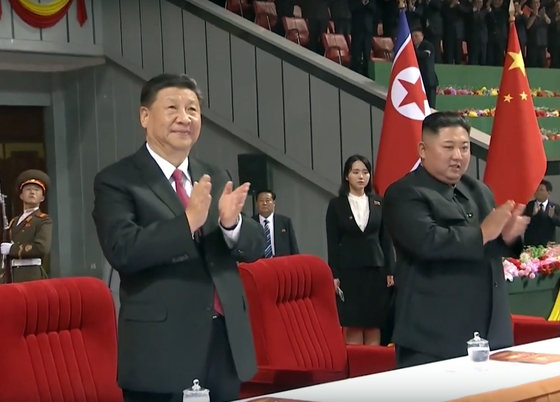 시진핑 중국 국가주석과 김정은 북한 노동당 총비서.(CCTV 캡쳐) 2019.6.21