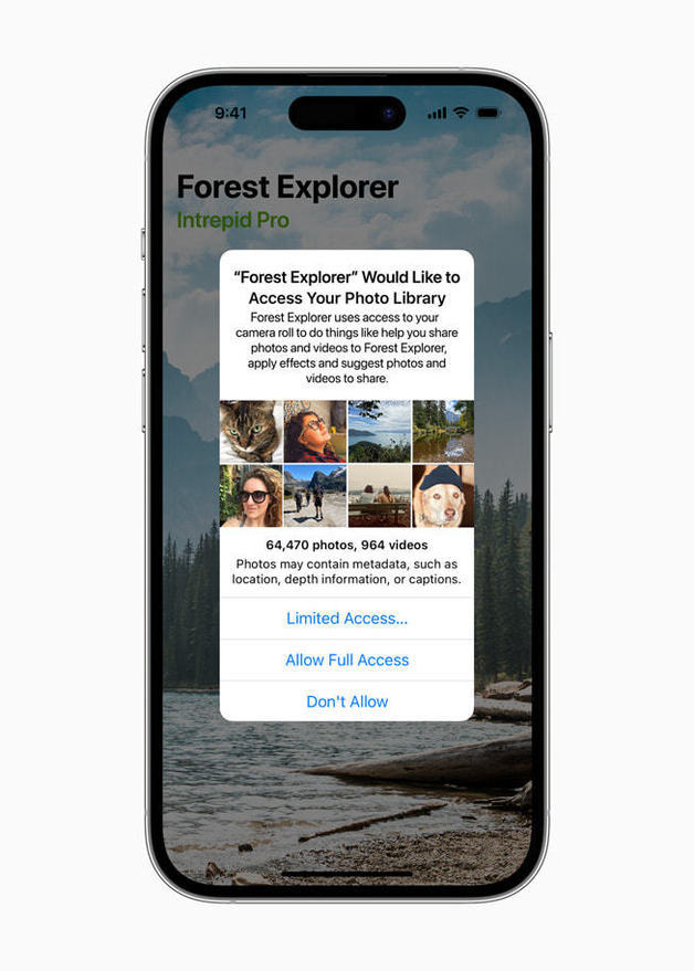 아이폰에서 사진 공유시 개인정보 보호 권한 강화 (애플 제공)