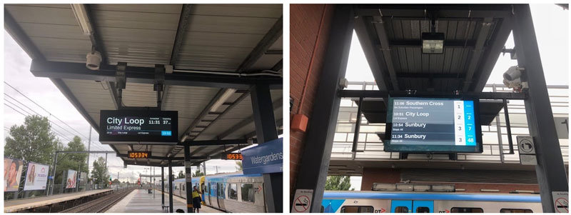 호주 멜버른 도시철도에 설치된 현대아이티 교통용 PIDS / 출처=현대아이티