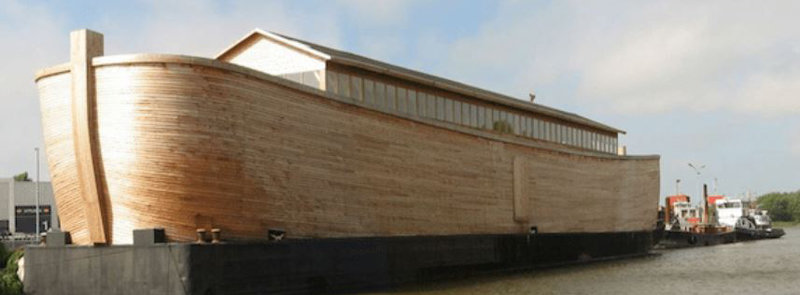 네덜란드 건축가 요한 하위버르스가 성경에 나오는 크기로 만든 ‘노아의 방주’. 하위버르스의 기증으로 이르면 내년 상반기 한국에 영구 정박할 예정이다. 한국노아의방주유치위원회 제공