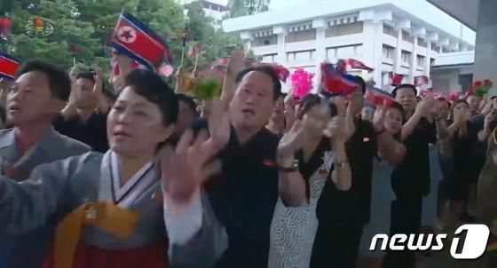 리선권 북한 통일전선부장(왼쪽에서 세 번째). (조선중앙TV 갈무리)