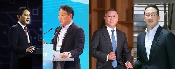 (왼쪽부터) 이재용 삼성전자 회장, 최태원 SK 회장, 정의선 현대차 회장, 구광모 LG 회장