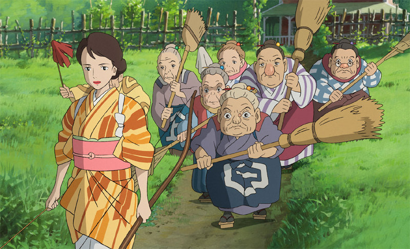 애니메이션 ‘그대들은 어떻게 살 것인가’에서 마히토의 새엄마 나쓰코와 저택을 지키는 할머니들이 마히토를 찾아 나서고 있다. 대원미디어 제공