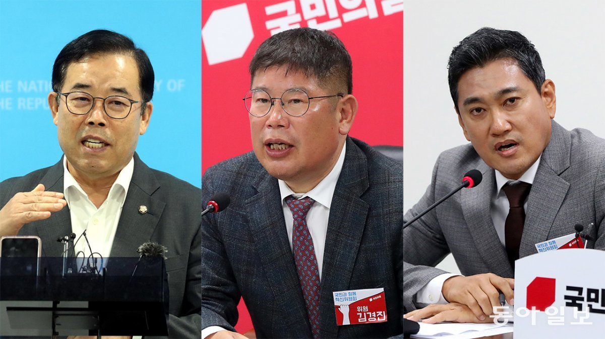 인요한 혁신위원회에 이름을 올린 국민의힘 박성중 의원과 김경진 전 의원, 오신환 전 의원.