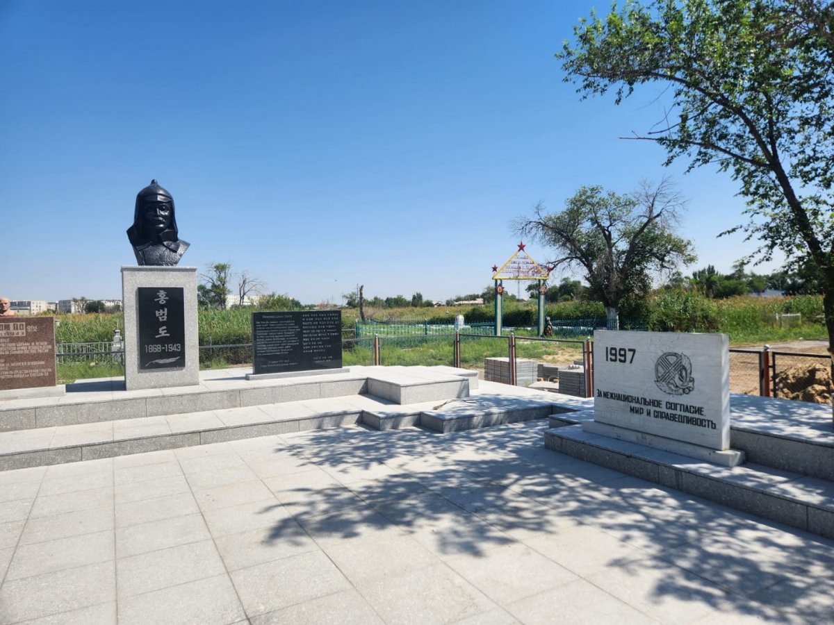 카자흐스탄 크질오르다시 이반주르바 거리의 옛 홍범도 장군 묘역을 재단장한 홍범도 장군 기념공원. 국가보훈부 제공