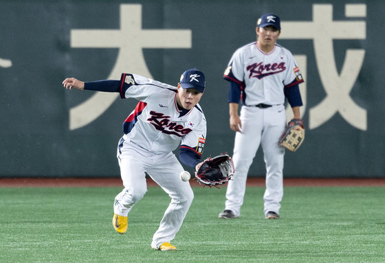 대한민국 야구대표팀 박승규가 15일 오전 일본 도쿄돔에서 2023 아시아프로야구챔피언십(APBC) 호주와의 1차전 경기를 앞두고 훈련을 하고 있다. 2023.11.15 뉴스1