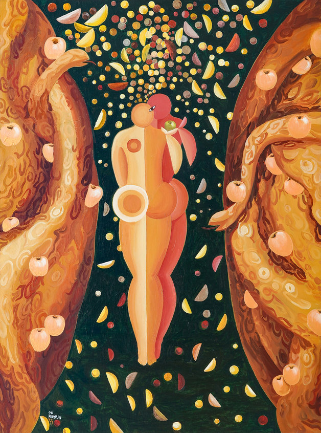 정강자, 연인(JUNG Kangja, The Lovers), 2006, Oil on canvas, 130x97cm. 아라리오갤러리 서울 제공.