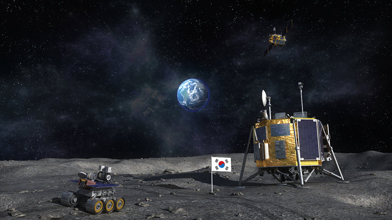 한국형 달 착륙선 상상도. 실제 개발될 달 착륙선은 이 그림과 다를 수 있다. 한국항공우주연구원 제공