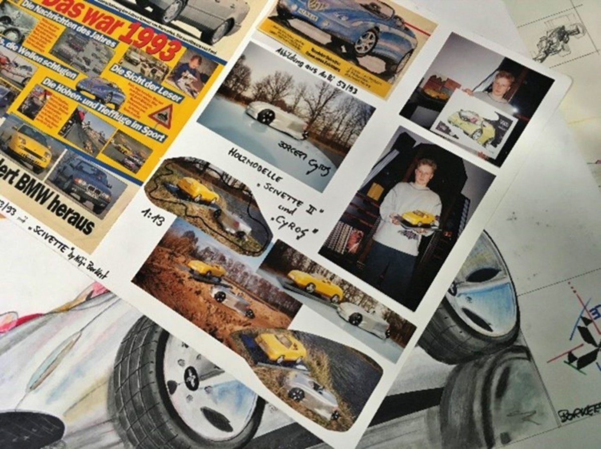 차량 스케치와 모형 제작을 즐겼던 유년시절 밋챠 보커트의 모습 / 출처=밋챠 보커트
