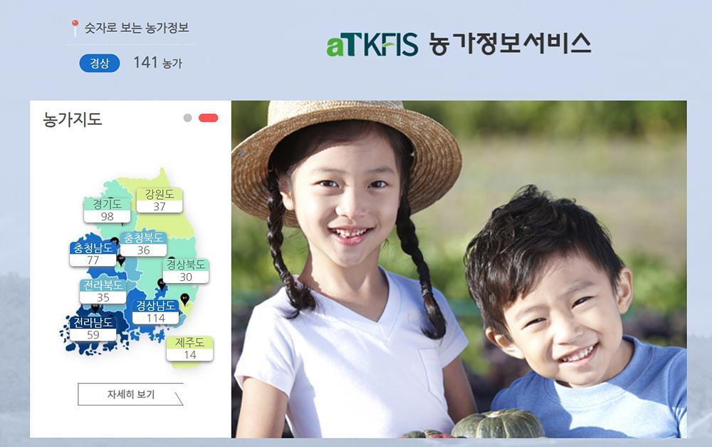 한국농수산식품유통공사(AT센터)가 친환경, 유기농 농가의 온라인 진출을 도우려 만든 농가정보서비스 화면 / 출처=AT센터