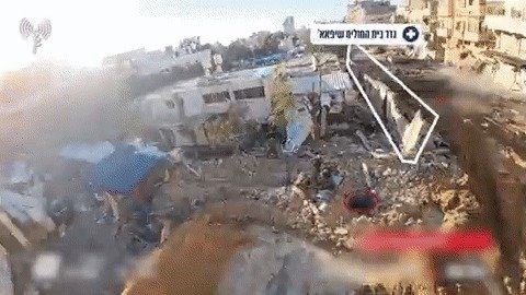 이스라엘군이 가자지구 알 시파 병원 지하에서 길이가 55미터에 이르는 땅굴 터널을 발견했다고 밝혔다. (이스라엘 방위군 엑스 갈무리)