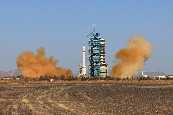 지난 10월 26일 발사된 후 성공적으로 예정 궤도에 진입한 선저우 17호. 신화통신 제공