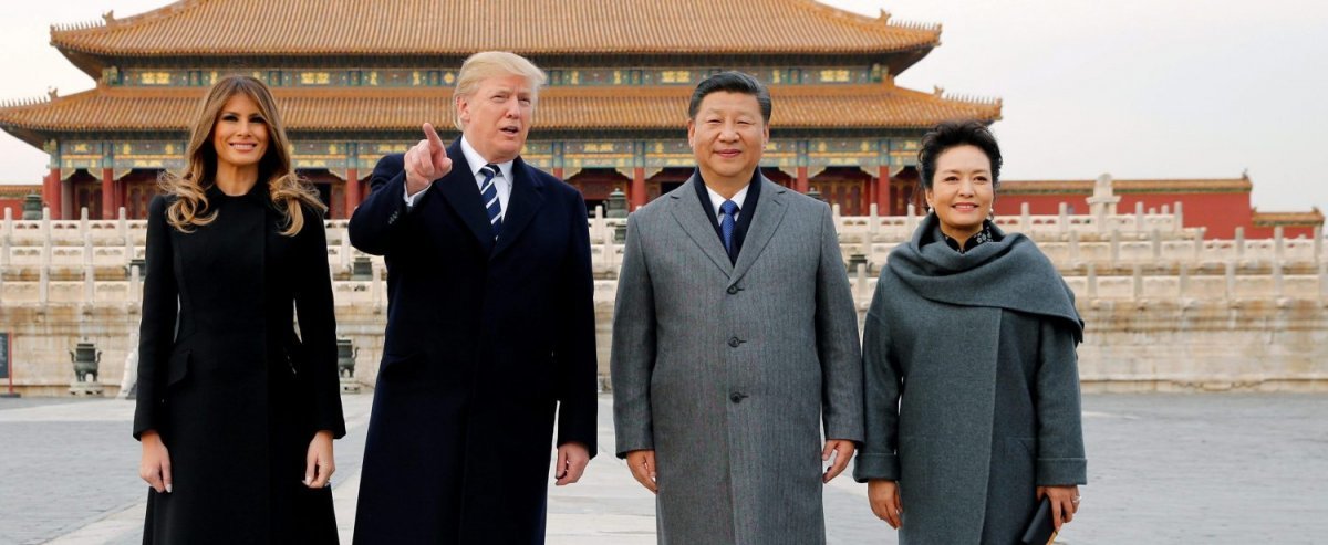 2017년 도널드 트럼프 대통령 부부가 중국을 방문했을 때 시진핑 중국 국가주석 부부. 백악관 홈페이지