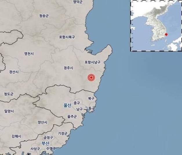 30일 오전 4시55분24초께 경북 경주시 동남동쪽 19㎞ 지역에서 규모 4.0의 지진이 발생했다.
