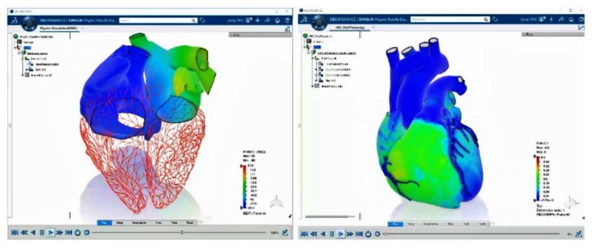 3D익스피리언스 플랫폼에 구현한 가상 심장 / 출처=다쏘시스템