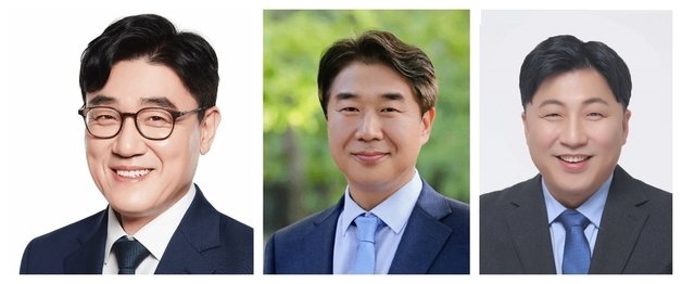 고양시병 선거구 등록 더불어민주당 예비후보. 왼쪽부터 김재준, 이기헌, 정진경