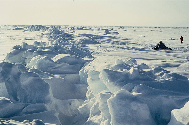 북극에서 눈과 얼음이 녹고 있는 모습. 북극 해빙의 융해는 이상기후의 원인인 ‘제트 기류’를 일으킨다. 사진 출처 위키미디어
