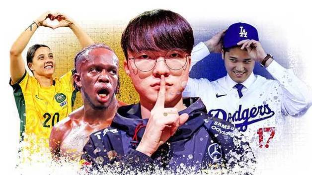 The Times, a leading British newspaper, selected LoL (League of Legends) top star Faker Lee Sang-hyuk (center) as one of the '10 influential figures in the sports world in 2023' along with Ohtani Shohei (right), who signed a contract with the LA Dodgers for 924 billion won. . (Capture from The Times)