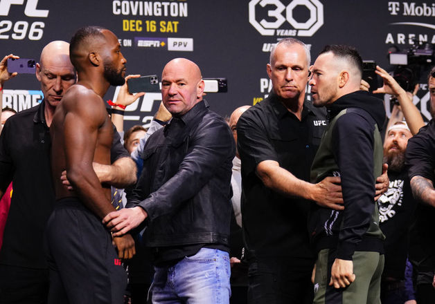Leon Edwards (left) and Colby Covington are having a war of nerves after the weigh-in ceremony. (provided by UFC)
