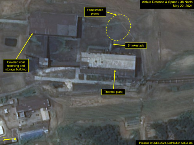 사진은 북한 평안북도 영변 핵시설 내 석탄화력발전소 위성사진 (‘38노스’ 갈무리) 2021.5.30. 뉴스1