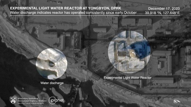 북한 평안북도 영변 핵시설 내 실험용 경수로(ELWR) 건물 일대를 촬영한 10월17일자 위성사진 (미국 미들베리연구소/플래닛랩스)