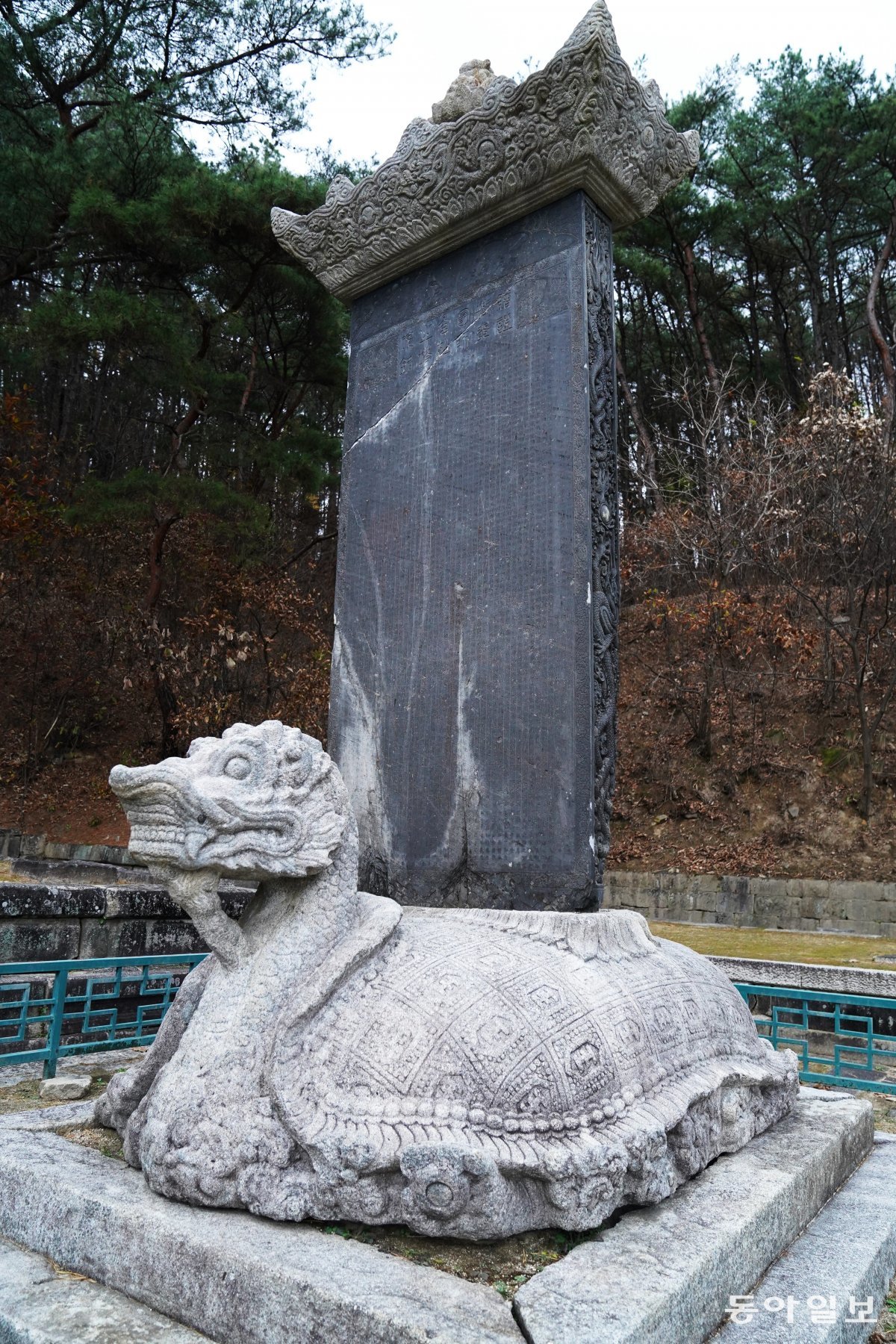 강원 원주 지광국사탑비. 아랫부분 귀부는 거북 몸통에 용머리를 하고 있다.