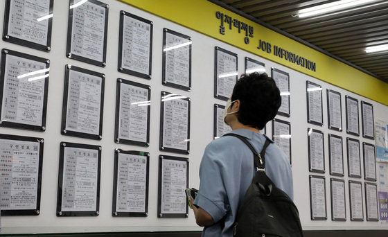 고용센터에서 일자리 정보를 확인하는 구직자 /뉴스1