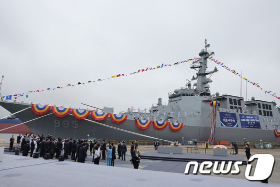 해군 구축함 ‘정조대왕함’ 진수식. (대통령실사진기자단) 2022.7.28/뉴스1 ⓒ News1