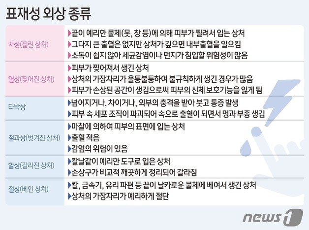 표재성 외상(상처) 종류 ⓒ News1