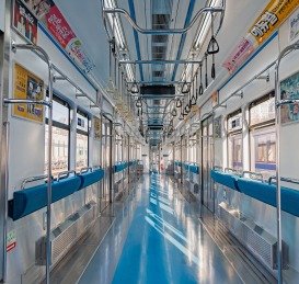 객실 의자 없는 열차 모습. 서울교통공사 제공