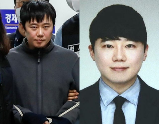 지난해 10월 대법원에서 무기징역을 확정받은 ‘신당역 스토킹 살인 사건’ 피의자 전주환이 2022년 9월 21일 검찰로 송치되는 모습(왼쪽)·경찰이 공개한 전주환의 신분증 사진. 실물이 신분증 사진과 크게 달라 논란이 됐다. 사진공동취재단·서울경찰청 제공