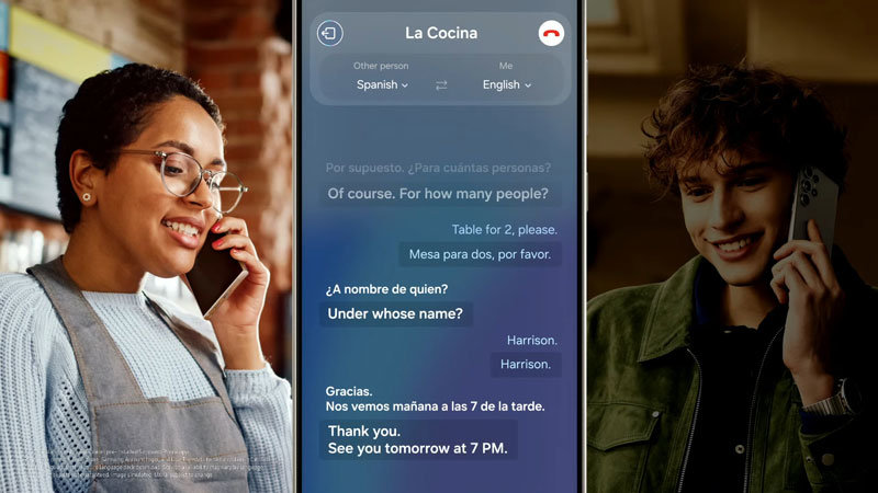 음성 통화 시, AI를 통해 실시간으로 언어를 번역할 수 있다 / 출처=삼성전자