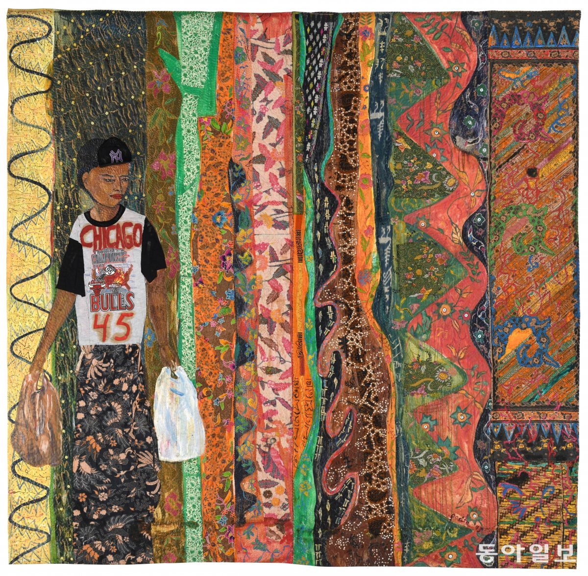 Pacita Abad (Basco, Philippines, 1946 – 2005)You Have to Blend in before You Stand Out (1995)Oil, painted batik cloth, sequins, buttons on stitched and padded canvas294.6 x 297.2 cmImage courtesy of Pacita Abad Art Estate / Photo by Peter Lee