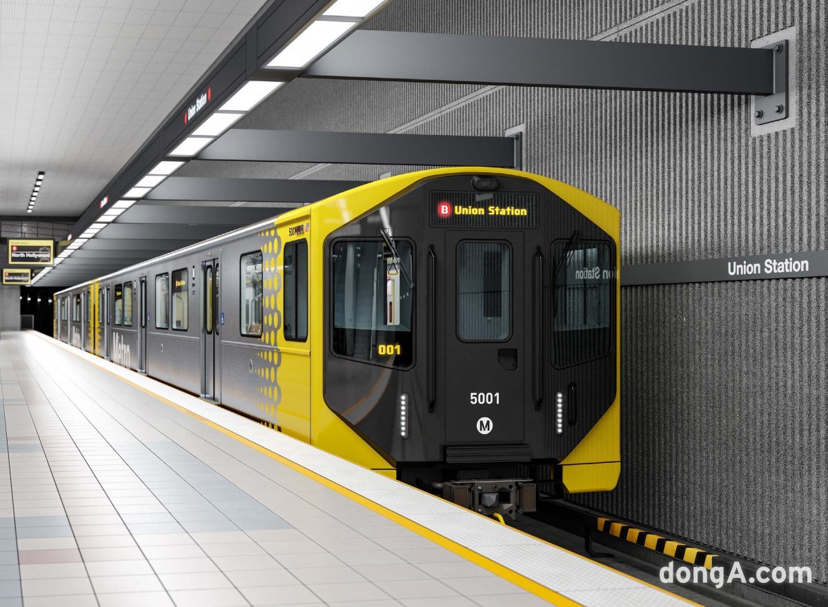 현대로템이 납품할 미국 LA 메트로 전동차 조감도.