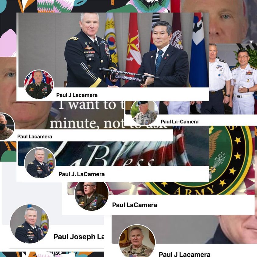 주한미군이 7일 폴 러캐머라 한미연합사령관 겸 주한미군사령관을 사칭한 가짜 소셜네트워크서비스(SNS) 계정에 대한 주의보를 발령하면서 사례로 제시한 러캐머라 사령관의 가짜 SNS 계정들.   출처 주한미군  페이스북