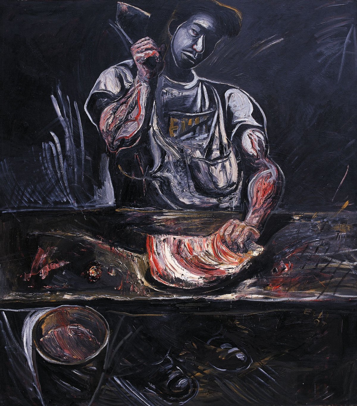 장언리, 정육점(2)(Meat Market(2)), 1997년, 캔버스에 유채, 169.7×149.7cm. ⓒ 장언리 Zhang Enli, 작가 제공