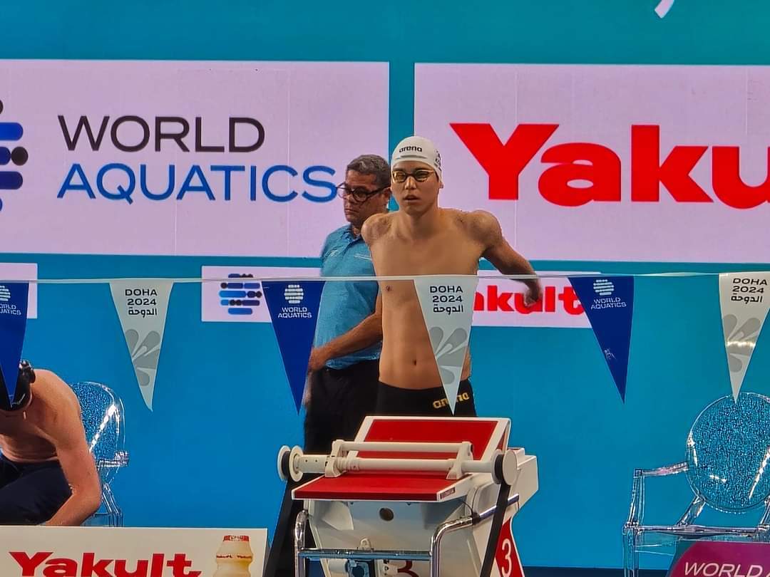 17일 카타르 도하에서 열린 2024 세계수영선수권대회 남자 배영 200m 결선에서 한국수영 사상 최고인 5위를 기록한 이주호. 대한수영연맹 제공.