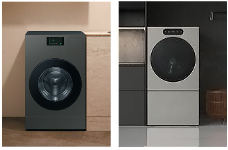 삼성전자의 ‘비스포크 AI 콤보’(왼쪽 사진)와 LG전자의 ‘LG 시그니처 세탁건조기’ 등 일체형 세탁건조기 제품이 국내 시장에 곧 상륙할 예정이다. 삼성전자·LG전자 제공