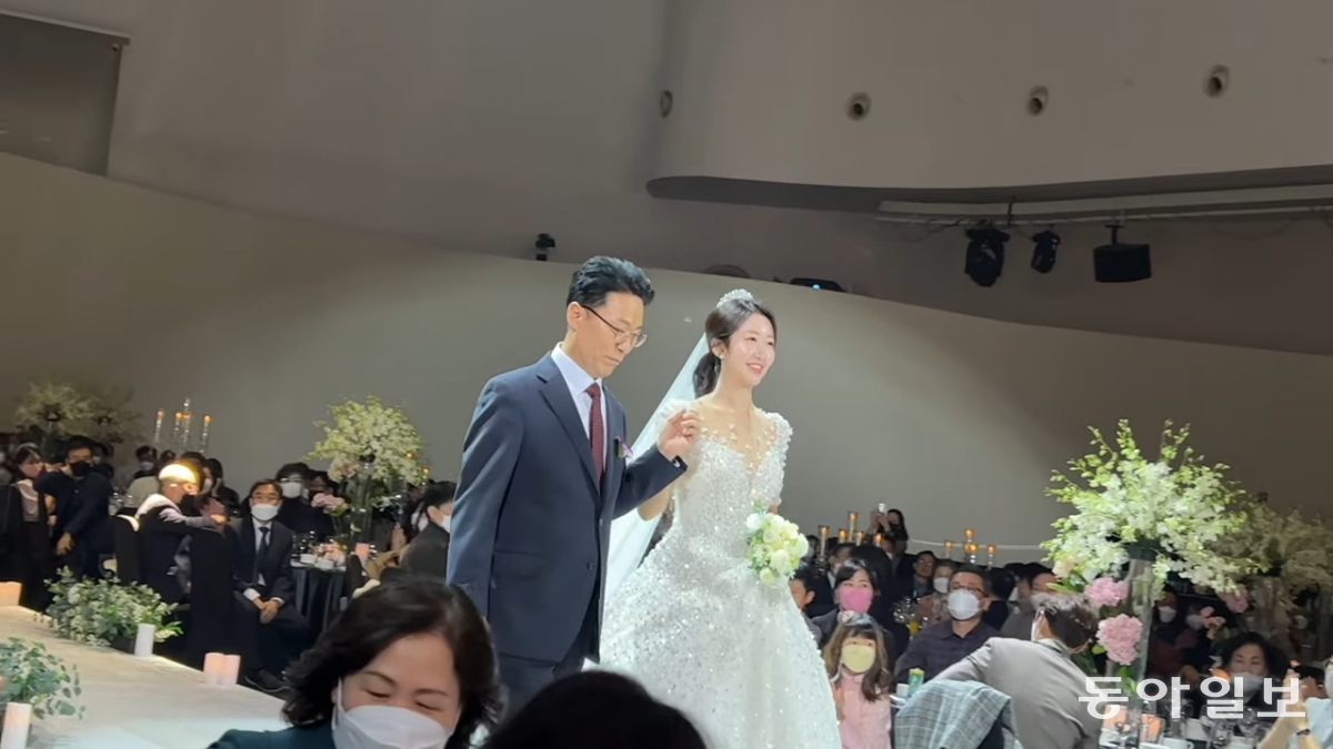 2022년 딸 은혜씨의 결혼식 장면. 수길따라TV 캡처