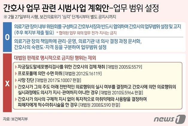 간호사 업무 관련 시범사업 계획안 - 업무범위 ⓒ News1